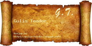 Gulis Teodor névjegykártya